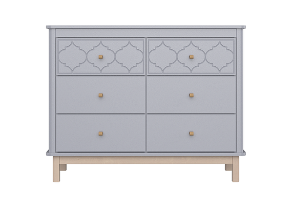 Комод Classic 6 ящиков с фрезеровкой &quot;Мозаика&quot; (серый)
