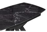 Стол стеклянный Woodville Риполь 140(180)х80 черный мрамор, черный, ножки черные
