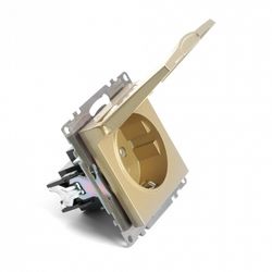 Розетка с заземлением и со шторкой, без рамки с крышкой Stekker Катрин 49222