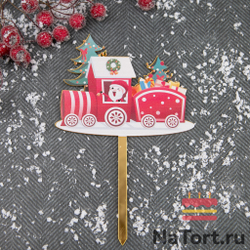 Топпер «Merry Christmas» новогодний паровозик