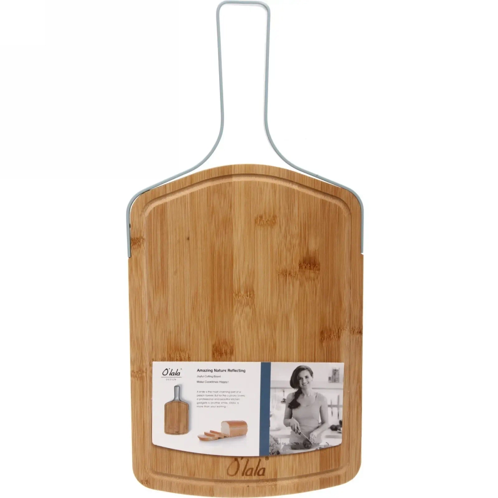 Доска разделочная бамбуковая «O'lala» 48*23*1,5см с металлической ручкой