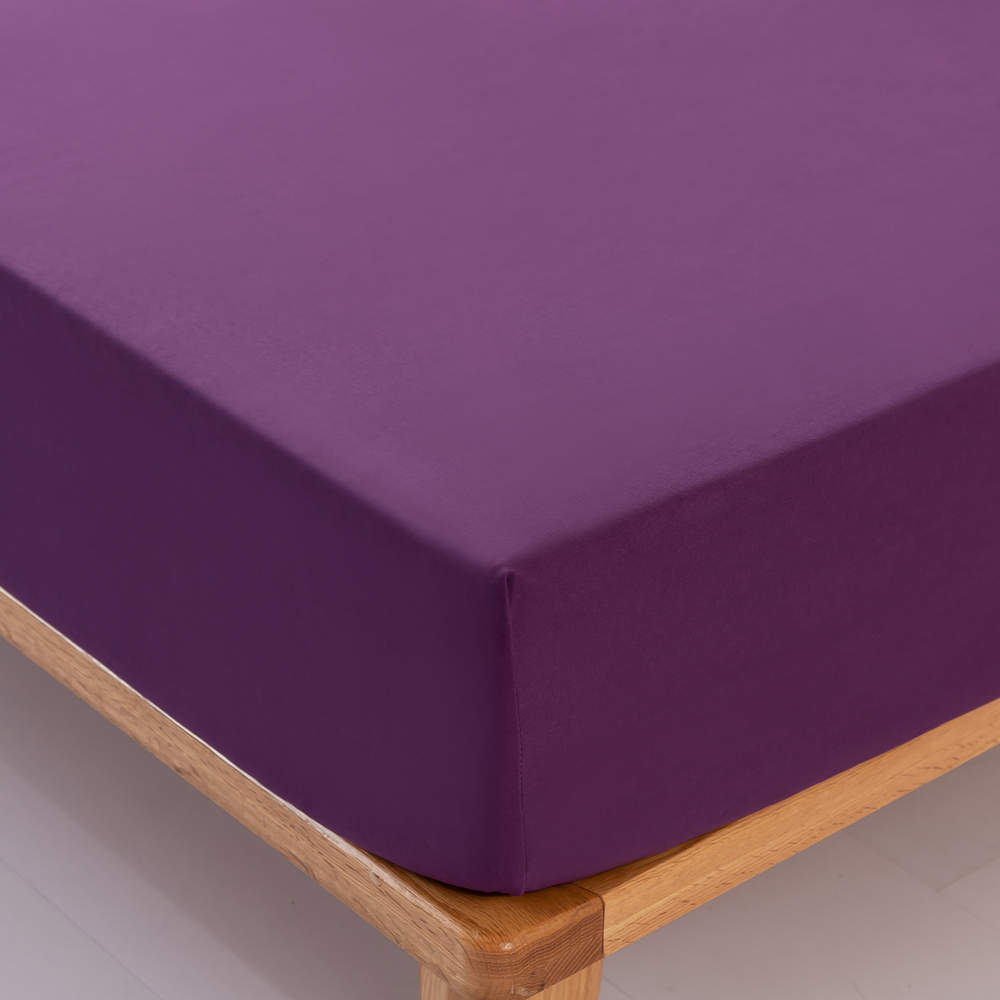 Комплект постельного белья Однотонный Сатин Вышивка на резинке CHR027