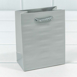 Пакет подарочный 12х15х7см Премиум "Престиж" (Серебряный)