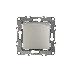 12-2103-15 ЭРА Розетка 2P+E Schuko со шторками с крышкой, 16A-250В, IP20, Эра12, перламутр | Эра 12 Перламутр