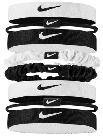 Повязка на голову Nike Flex Hair Tie 8P - white/black/black