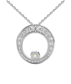 Подвес большой из серебра со вставками из хризолита и бесцветных фианитов