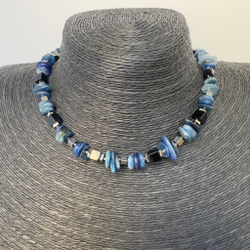 Чокер "Голубая сталь" с кианитом