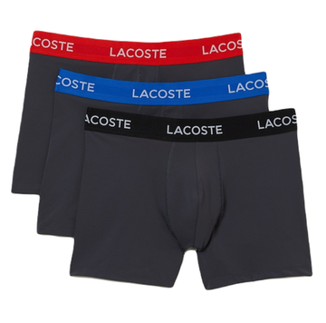 Боксерки теннисные Lacoste Striped Waist Microfiber Trunk 3P - dark grey/red/blue/black