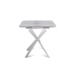 Стол Твист раздвижной (100+30) цемент светлый / опоры белые