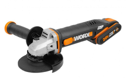 Аккумуляторная угловая шлифмашина Worx WX803 2.0Ач х1 + 4.0Ач х1 кейс, 125 мм