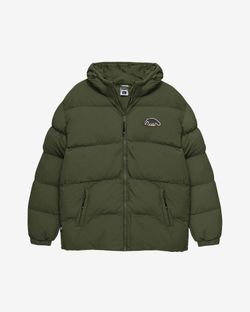 Пуховик AW25 Downjacket Hooded Crispy темно-зеленый