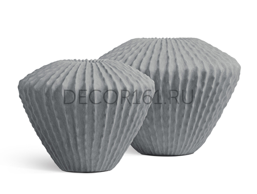 Кашпо-ваза TREEZ Effectory Moho Дизайн-ваза Дымчато-серый песок д-35 см, в-28 см 1/1 41.33-18-23-110-GR-28