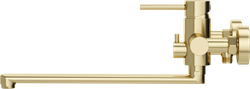 Смеситель с длинным изливом для ванны STWORKI Киркенес S45115GM матовое золото