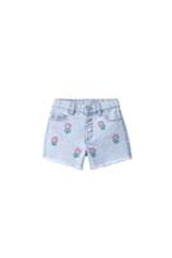 ZARA ДЖИНСОВЫЕ ШОРТЫ MOM FIT С ВЫШИВКОЙ, СИНИЙ