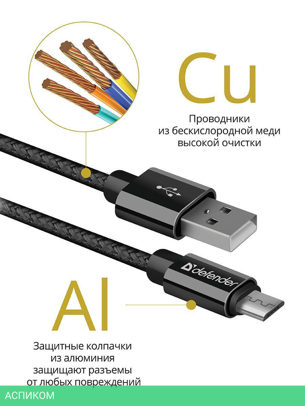Кабель USB2.0 Defender USB08-03T 87802
