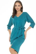 Платье Теплые объятия (вельвет, бирюза) Diolche (Акция)