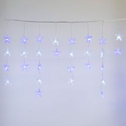 ULD-E5505-196-DTK WHITE-BLUE IP20 STARS-1 Занавес светодиодный фигурный Звёздочки-1. 5.5х 0.5м. 56 подвесов. 196 светодиодов. Белый и синий свет. Провод прозрачный. TM Uniel.