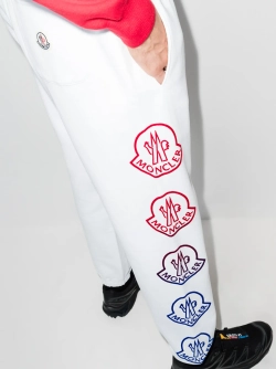 Спортивные штаны Moncler Logo-Flocked Zip Up