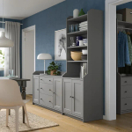 Шкаф - HAUGA IKEA/ХАУГА ИКЕА, 46х210х199 см, серый