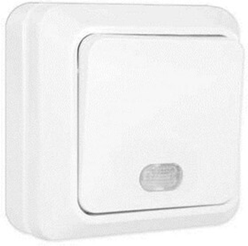 Выключатель 1-кл. ОП Олимп 10А IP20 с подсветкой белый