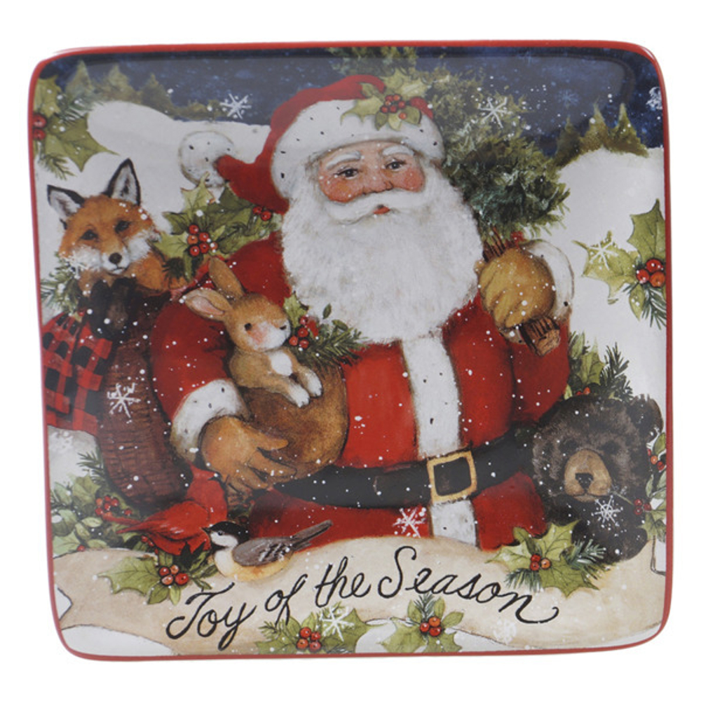 Тарелка пирожковая квадратная 15см Certified Int. Магия Рождества Медвежонок