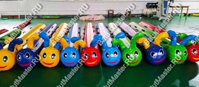 Надувная командная игра "Верхом на гусеницах", 6 мест