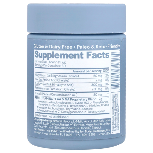 BodyHealth, Perfect Amino ™, электролиты, арбуз, 156 г (5,5 унции)