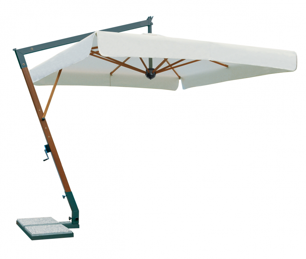 Зонт профессиональный 3х2 м Scolaro Torino Braccio, имитация ироко, слоновая кость