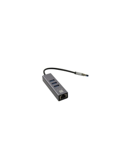 Сетевая карта 5bites Кабель-адаптер UA3-45-11BK USB3.0 сетевая карта / 3*USB3.0 / RJ45 1G / AL / GREY