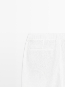Massimo Dutti Льняные спортивные брюки, белый