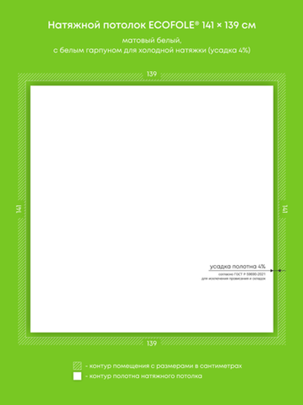 Натяжные потолки 2 м2, 11.4 м2