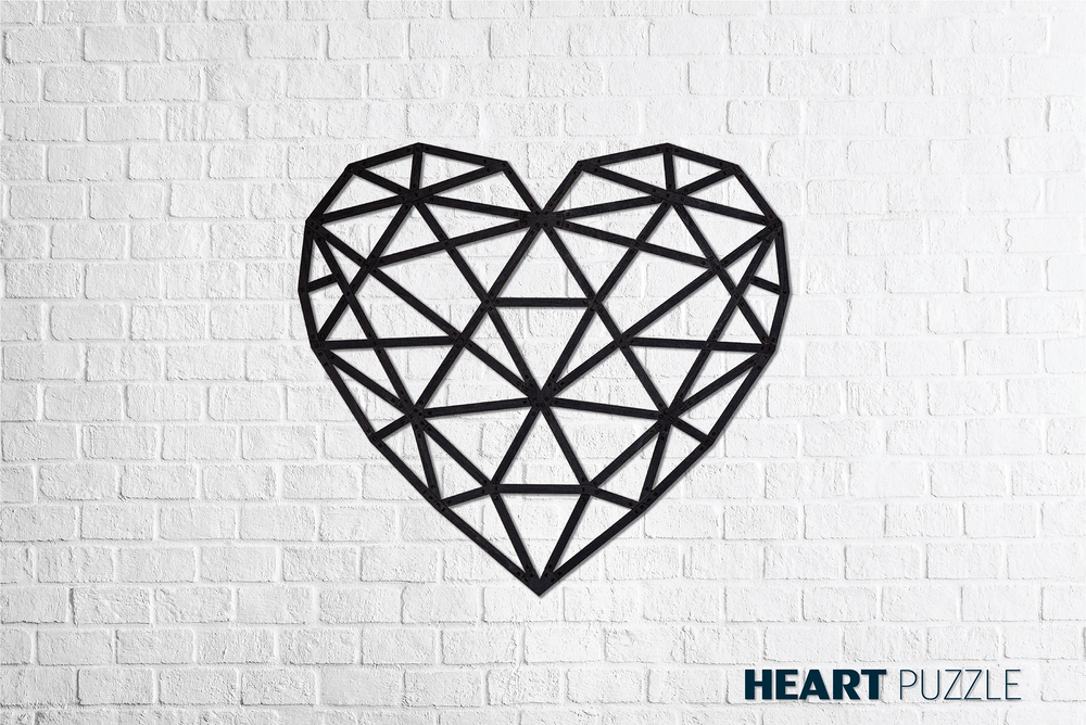 Деревянный декор настенный, панно, сборная модель EWA Design Сердце