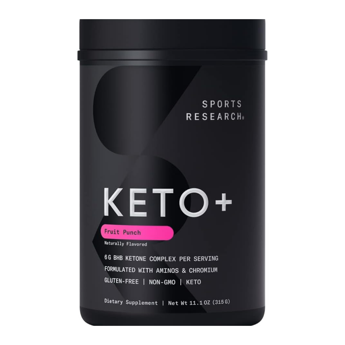 Кетоновая смесь Кето Плюс (фруктовый пунш), Keto Plus Fruit Punch GO BHB, Sports Research, 315 г (11,1 oz)