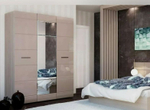 Шкаф 3-х ств. Спальня Вегас Ясень шимо темный/кофе с молоком