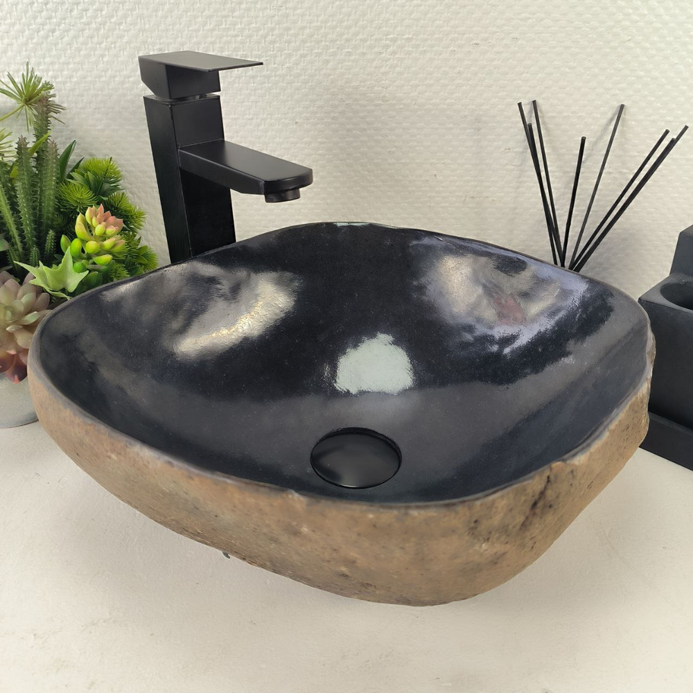 Раковина из речного камня RS-64996 41*37*15 0860