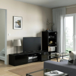 Тумба под телевизор - IKEA BESTÅ/BESTA, 240x42x129 см, черный, Бесто ИКЕА