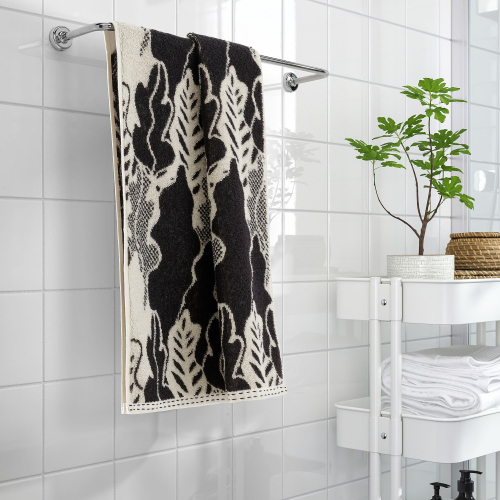 Полотенце банное IKEA FRODD (ФРЕДД), Черно-белый, 50х100 см