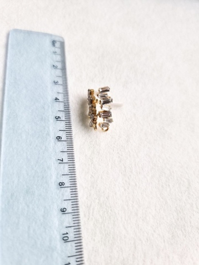 27344-3 Швензы-гвоздики "Кристалы", позолота, пара