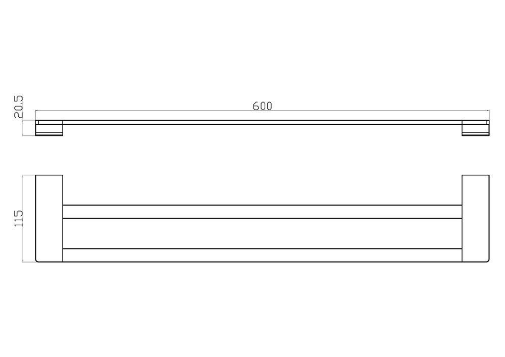 Полотенцедержатель двойной WONZON & WOGHAND ECLIPSE, Хром (WW-9111)
