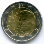 2 евро 2007 год. Люксембург. Дворец Великих герцогов. Биметалл UNC