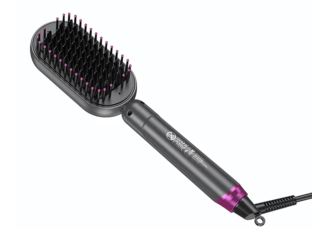 Фен-расческа HOCO HP44, для волос, температура: 120°-220°C, дисплей, Rose Red