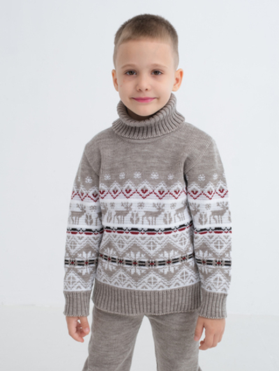 Свитер вязаный с горлом "Северное сияние"