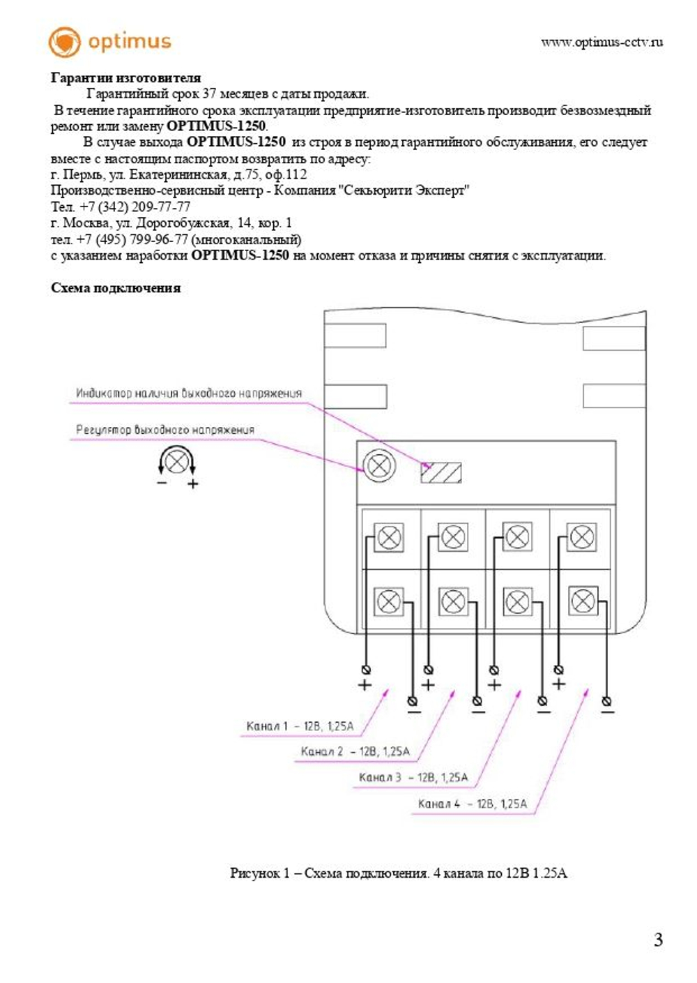 Блок питания Optimus 1250