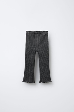 ZARA БРЮКИ FLARE С БЛЕСКОМ, ЧЕРНЫЙ