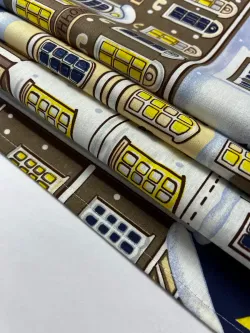 Декоративная наволочка с рюшами, оборками "Домики" 40х60 см, 1 шт, без молнии