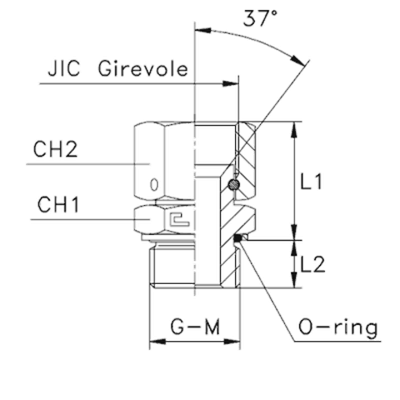 Штуцер FNH JIC 9/16 - BSP 1/4 (o-ring)