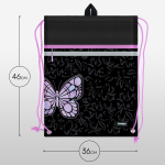 Мешок для обуви 1 отделение Berlingo "Butterfly Effect", 360*460мм, вентиляционная сеточка , светоотражающая лента, карман на молнии