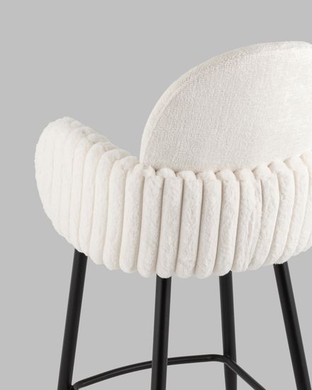 Стул полубарный Wave Stripes букле белый