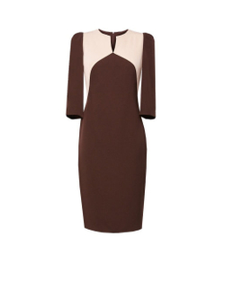 Платье коричневое с фигурной горловиной 09-01-19FW