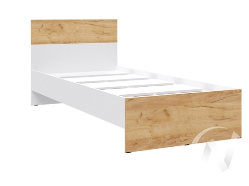 Кровать Юнона 0;9м (белый/дуб крафт золотой)